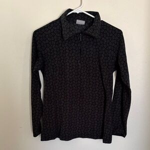 Columbia Black & Gray Geometric Fleece Pullover
